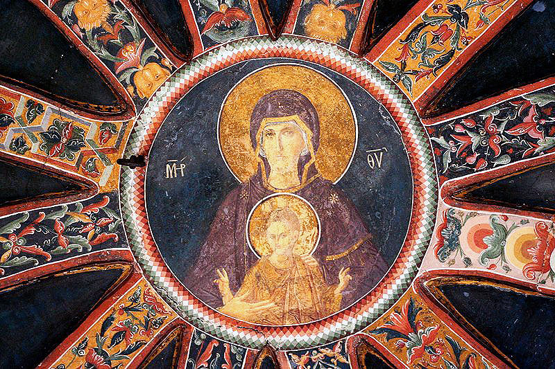 Close-up of the Virgin Mother with child, north dome of inner narthex