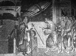 Joseph receiving the rod which marks him as the favorite suitor