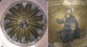 fethiye-camii-parecclesion Fethiye Camii - Parecclesion: (left) dome Christ Pantocrator surrounded by twelve prophets; (right) apse Christ Hyperagathos (good beyond measure)