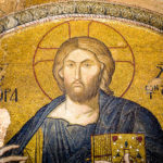 Christ pantocrator. Mosaic in Cora Church